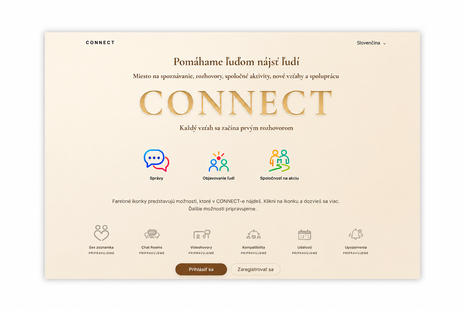 Náhľad webovej stránky CONNECT